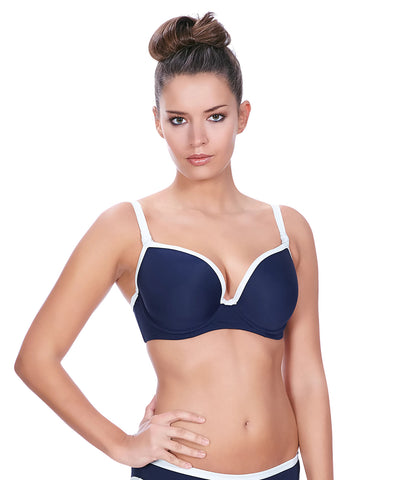 Freya Womens In The Navy Deco Underwire Moulded Bikini Top