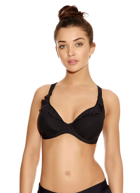 Freya Womens In The Mix Underwire Banded Halter Bikini Top