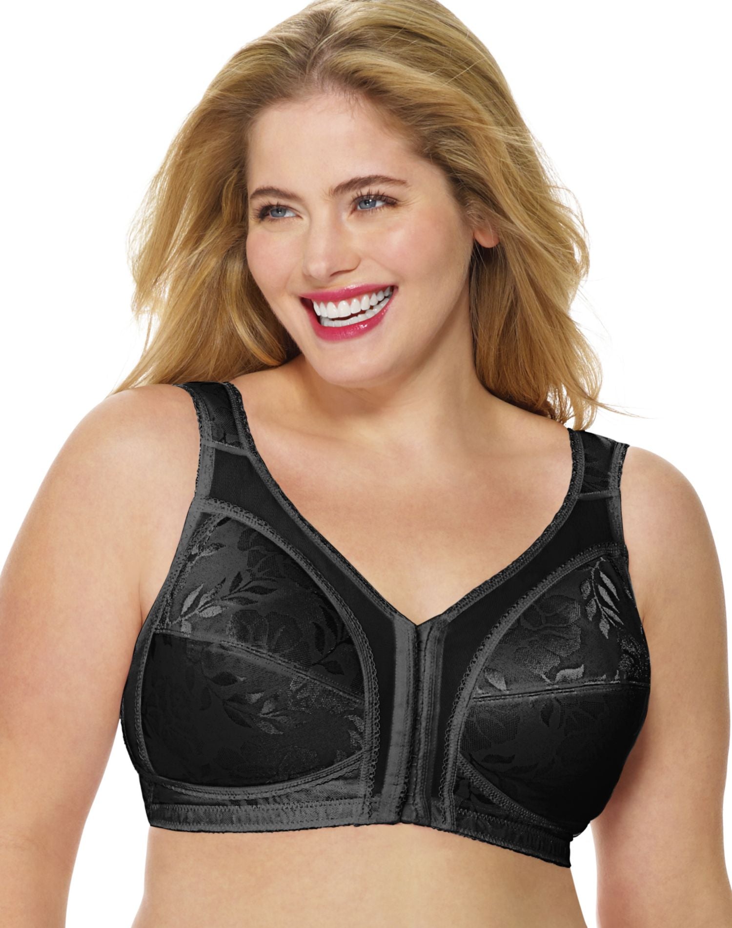 Playtex 18 Hour 4695 Front-Close Wirefree Bra with Flex Back Black 38B –  Parts Frog