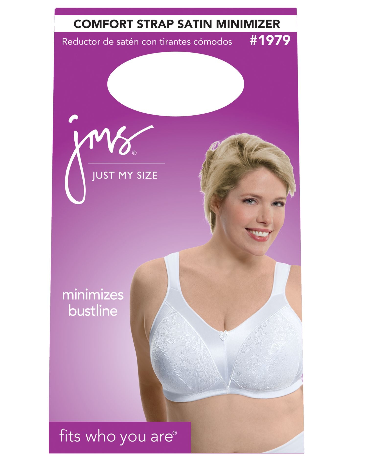 JUST MY SIZE Comfort Strap Women`s Satin Wirefree Minimizer Bra