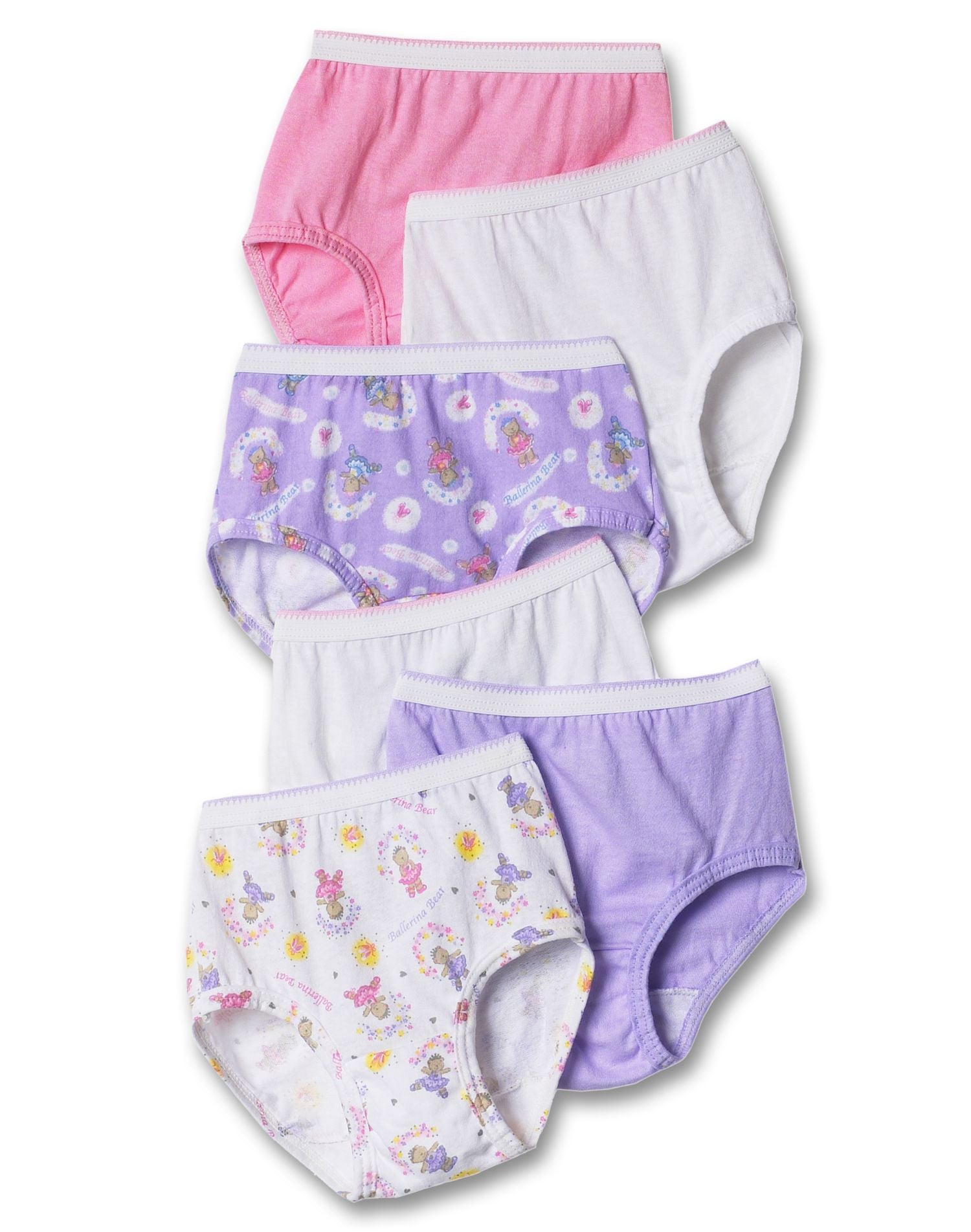 Hanes girls Cotton Tagless Low Rise Brief 6-Pack