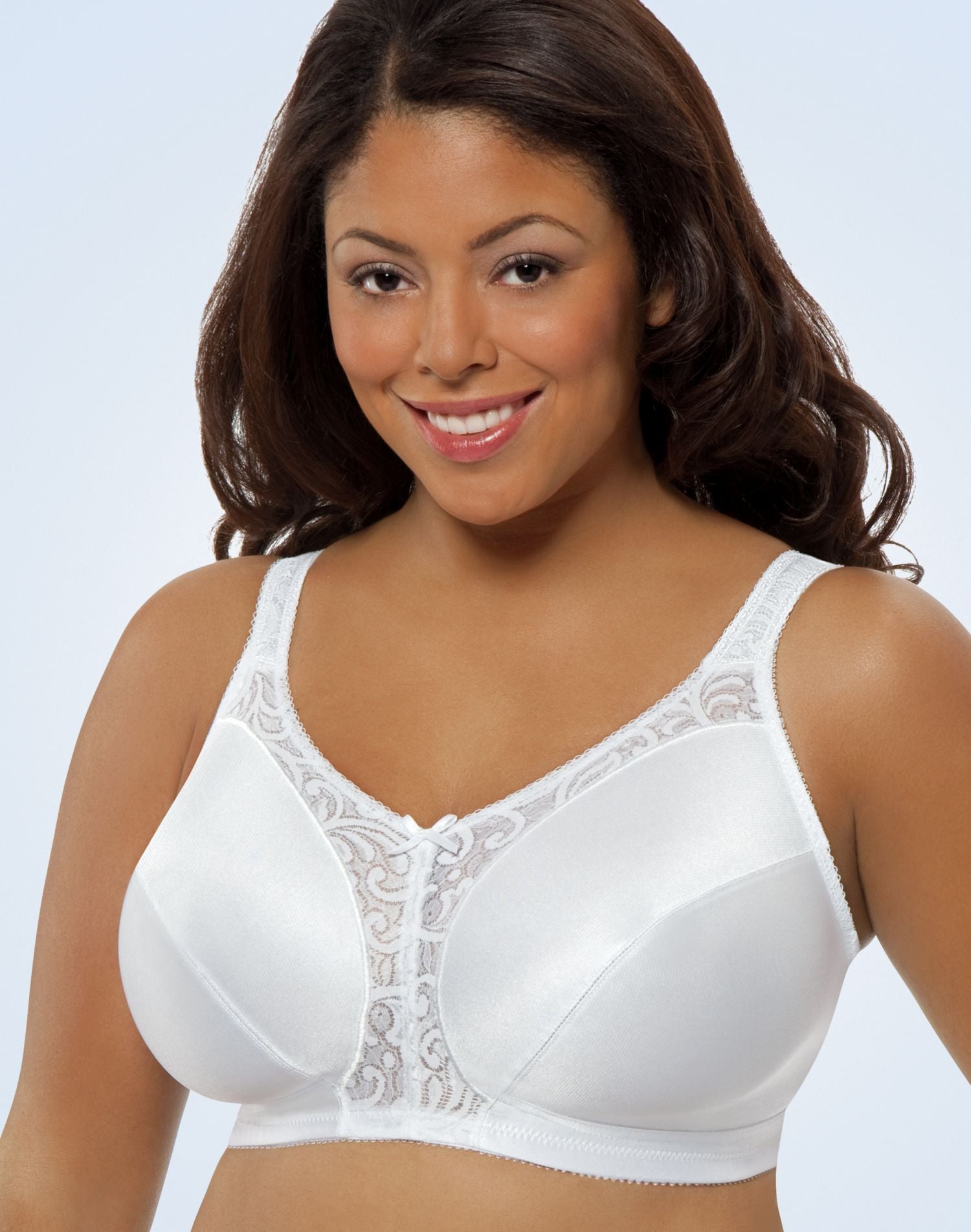 Just My Size Satin Stretch Wirefree, White, 38D