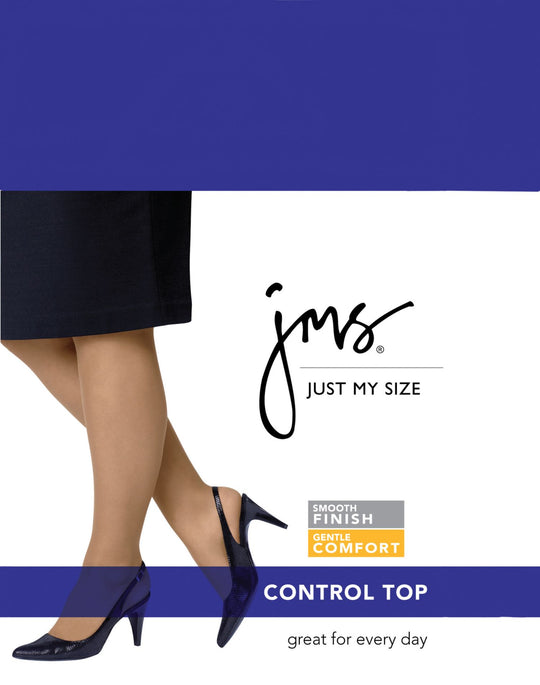 Just My Size Control Top, Reinforced Toe Pantyhose 2-Pack