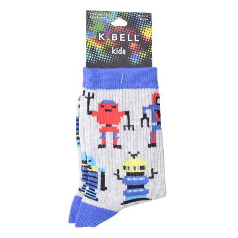 K. Bell Boy`s Robots Crew Socks