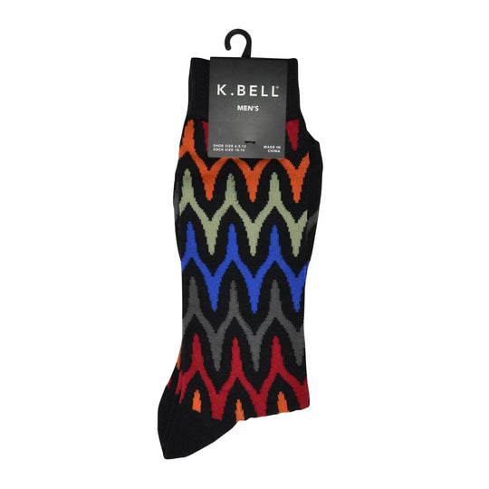 K. Bell Men`s Graphic Crew Socks