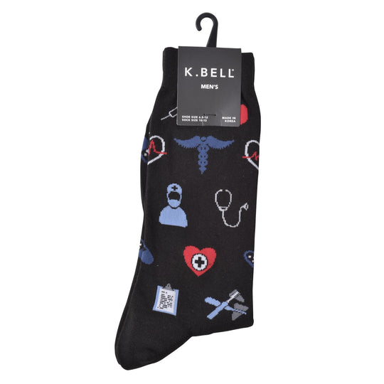 K. Bell Men`s Cotton Blend Crew Socks