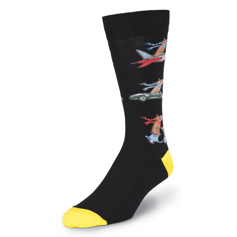 K. Bell Mens Dog Road Trip Crew Socks