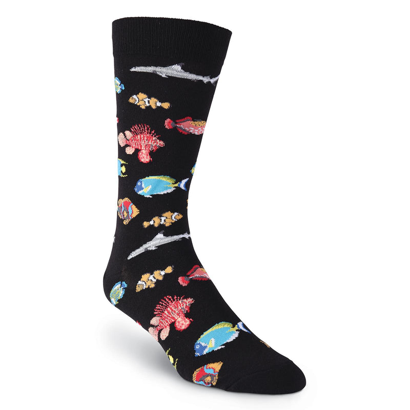 K. Bell Mens Exotic Fish Crew Socks
