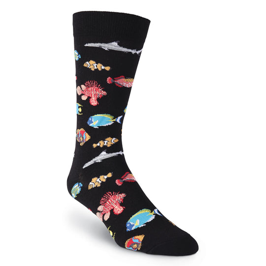 K. Bell Mens Exotic Fish Crew Socks