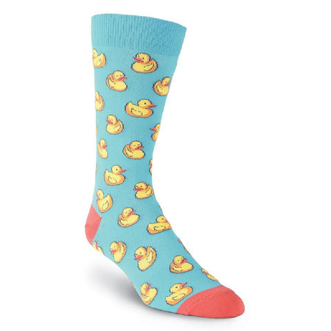 K. Bell Mens Rubber Ducks Crew Socks