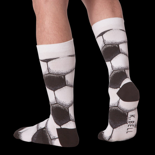 K. Bell Mens Soccer Ball Crew Socks