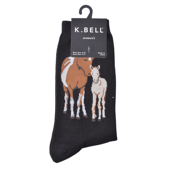 K. Bell Womens Cotton Blend Novelty Crew Socks