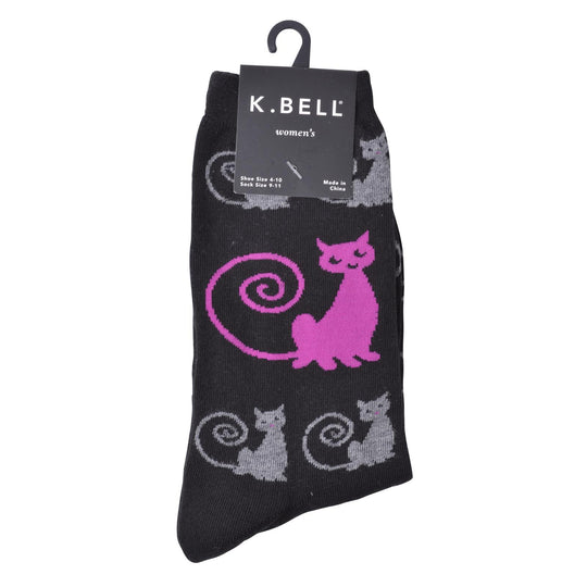 K. Bell Womens Cotton Blend Novelty Crew Socks