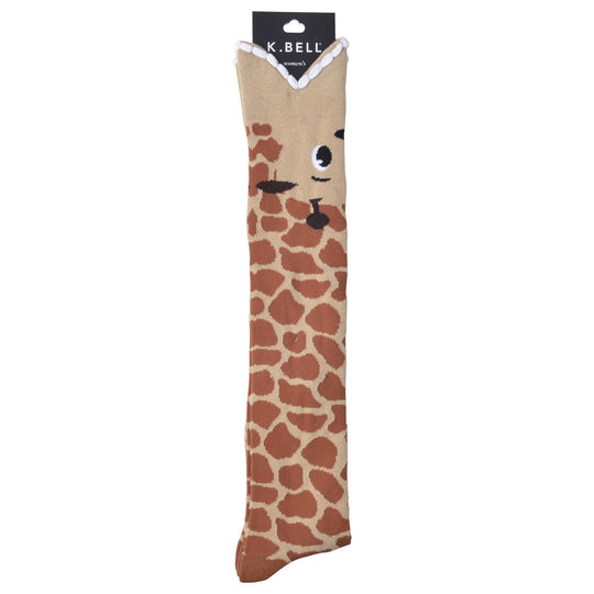 K. Bell Womens Wide Mouth Giraffe Knee High Socks