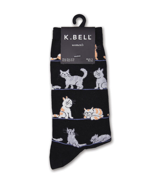 K. Bell Womens Cotton Blend Crew Socks