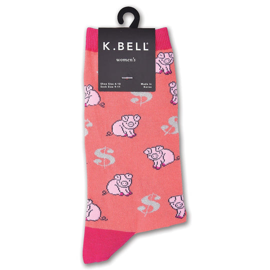 K. Bell Womens Cotton Blend Crew Socks