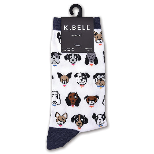 K. Bell Womens Cotton Blend Crew Socks