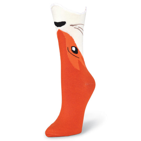 K. Bell Womens Wide Mouth Fox Crew Socks
