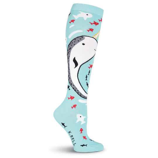 K. Bell Womens Narwhal Knee High Socks