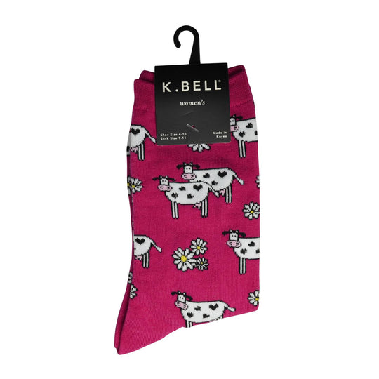 K. Bell Womens Cotton Blend Novelty Crew Socks
