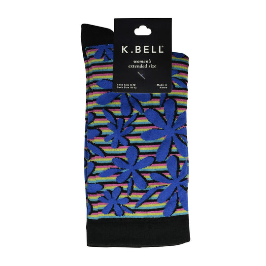 K. Bell Womens Crew Socks - EXTENDED SIZE