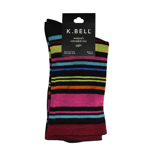 K. Bell Womens Crew Socks - EXTENDED SIZE