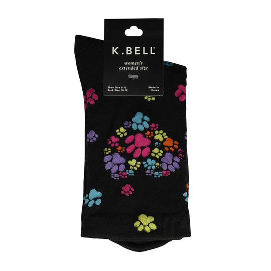 K. Bell Womens Crew Socks - EXTENDED SIZE