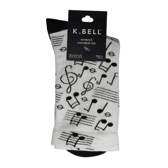 K. Bell Womens Crew Socks - EXTENDED SIZE