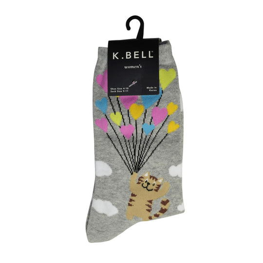 K. Bell Womens Cotton Blend Novelty Crew Socks