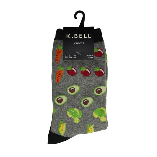 K. Bell Womens Cotton Blend Novelty Crew Socks