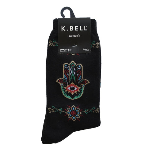 K. Bell Womens Cotton Blend Crew Socks