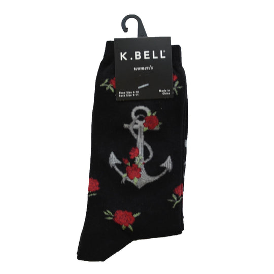 K. Bell Womens Cotton Blend Crew Socks