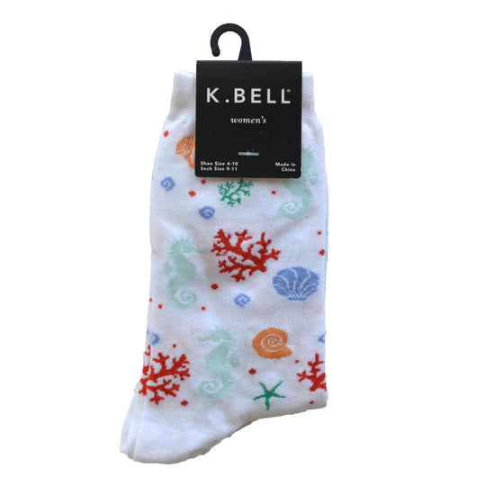 K. Bell Womens Cotton Blend Crew Socks