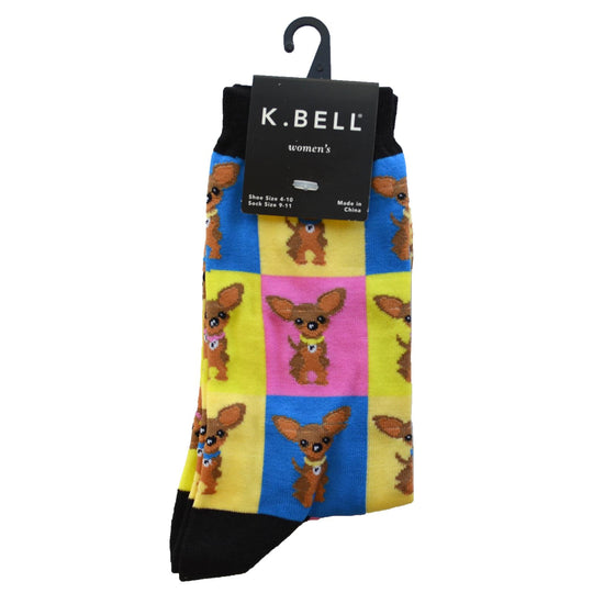 K. Bell Womens Cotton Blend Crew Socks