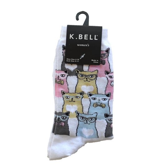 K. Bell Womens Cotton Blend Crew Socks