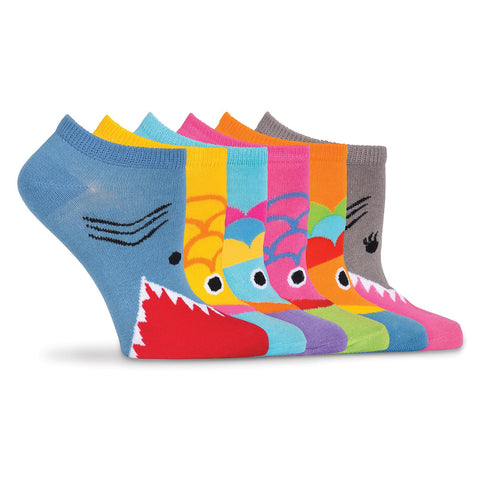 K. Bell Womens Wide Mouth 6 Pair Pack No Show Socks
