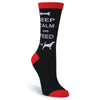 K. Bell Womens Keep Calm and Feed the Dog Crew Socks