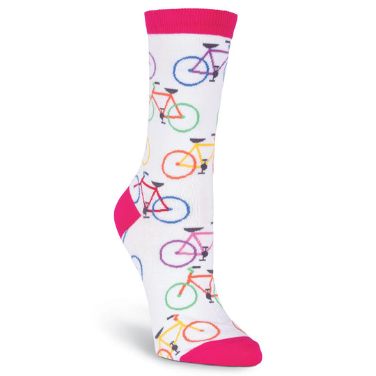 K. Bell Womens Colorful Bikes Crew Socks
