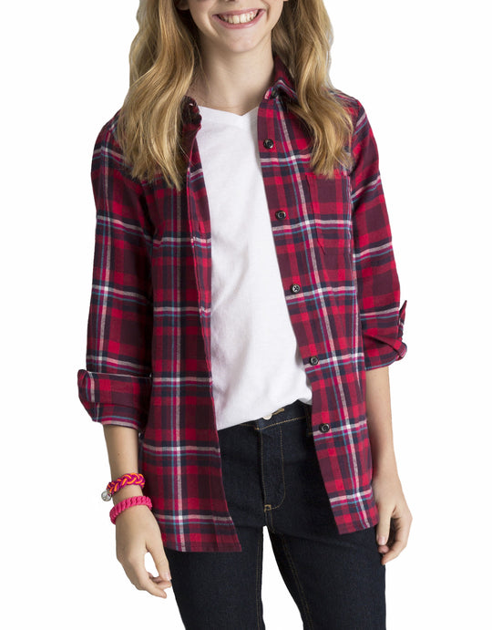 Dickies Girls Long Sleeve Flannel Shirt