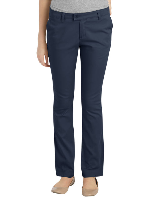 Dickies Girls Juniors Plus Size Schoolwear Slim Fit Straight Leg Stretch Pants
