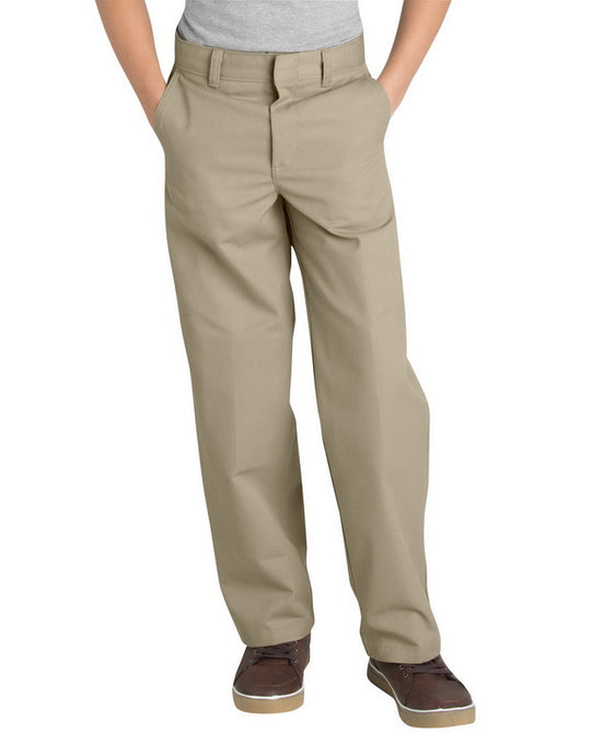Dickies Boys Classic Fit Straight Leg Flat Front Pants, 8-20 Husky