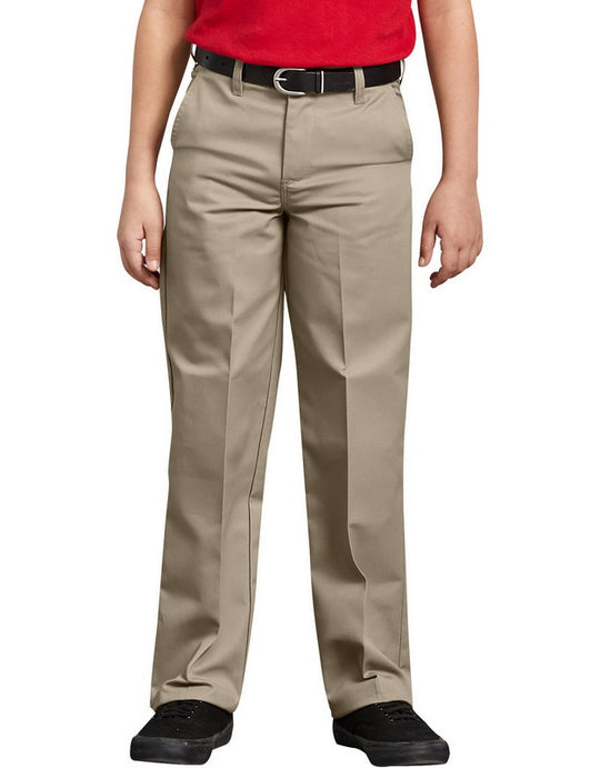 Dickies Boys Classic Fit Straight Leg Flat Front Pants, 8-20 Husky