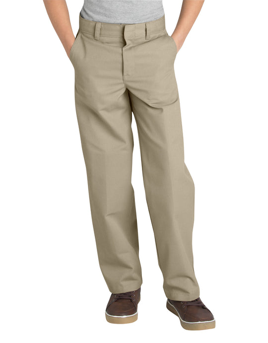 Dickies Boys Classic Fit Straight Leg Flat Front Pants, 8-20 Husky