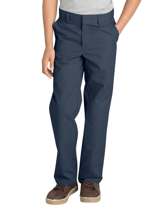 Dickies Boys Classic Fit Straight Leg Flat Front Pants, 8-20 Husky