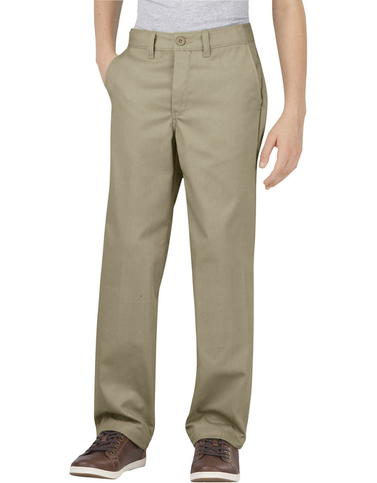 Dickies Boys Flex Classic Fit Straight Leg Ultimate Khaki Pants, 8-20 Husky