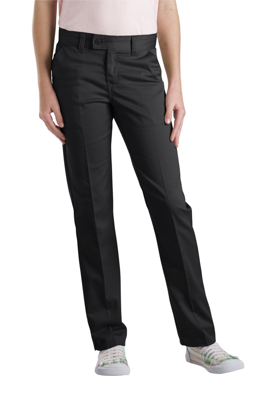 Dickies Girls Slim Fit Straight Leg Stretch Twill Pants, 4-6X