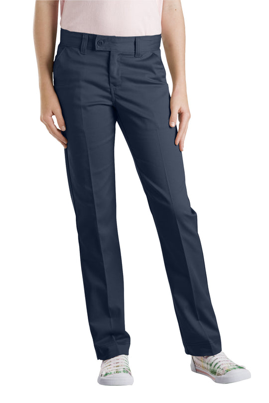 Dickies Girls Slim Fit Straight Leg Stretch Twill Pants, 4-6X