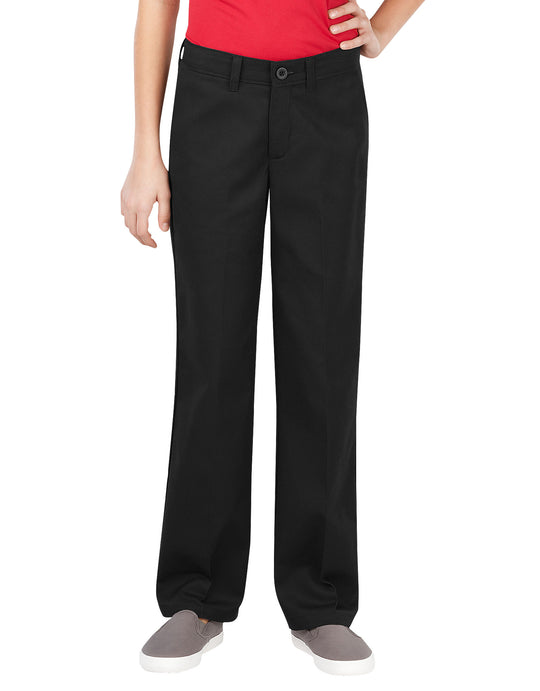 Dickies Girls FlexWaist Slim Fit Straight Leg Flat Front Pants, 4-6x