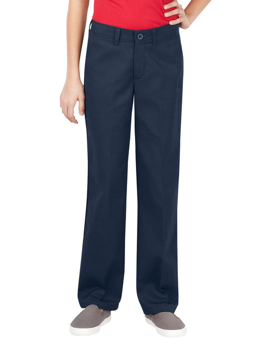 Dickies Girls FlexWaist Slim Fit Straight Leg Flat Front Pants, 4-6x