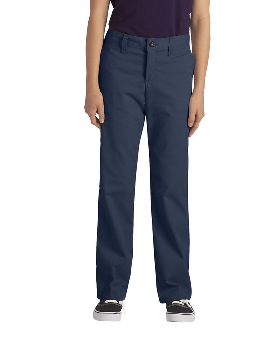 Dickies Girls FlexWaist Classic Fit Straight Leg Stretch Twill Pants, 7-20